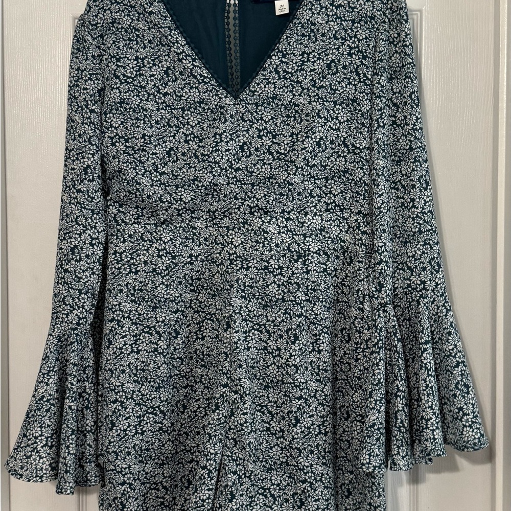Blue Rain Teal Floral Lace Dress
